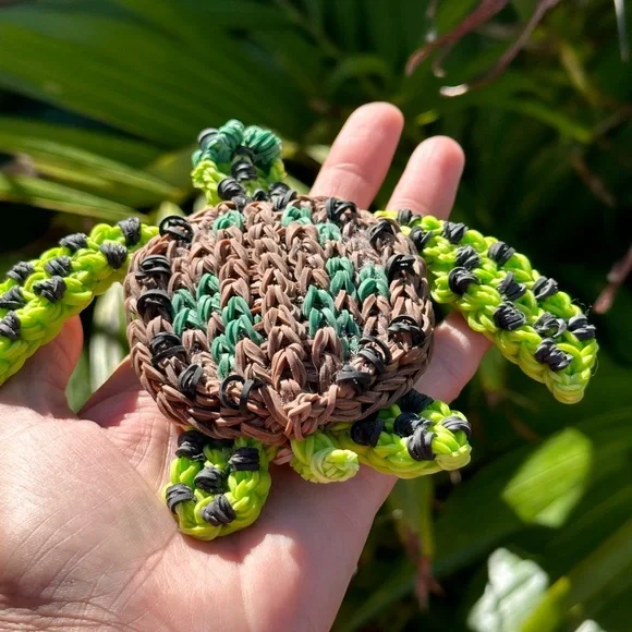 String Loom Turtle Art | 919 Sea Turtle Handmade Latex Free Rainbow Loom Rubber Bands ...